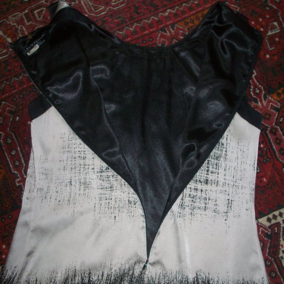 Elie Tahari silk blouse, Black, Size Small Lined Halter Top Zip Back Gathered - Picture 3 of 8